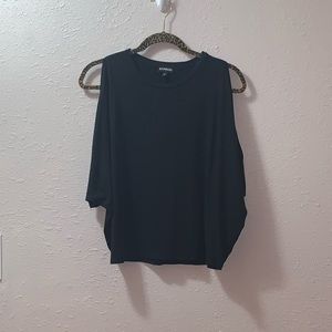 Express black cold shoulder dolman top size medium